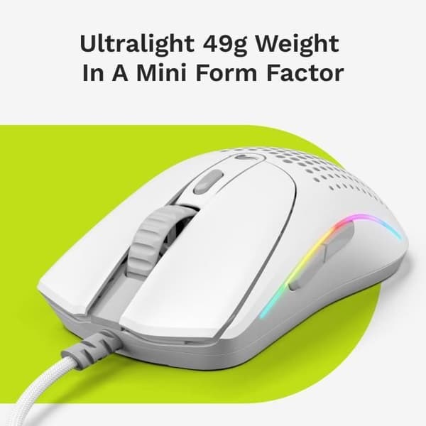 Souris Gaming - GLORIOUS - Modell O 2 Mini - Ultra lätt 49g - Sensor 26000 dpi - 6 programmerbara knappar