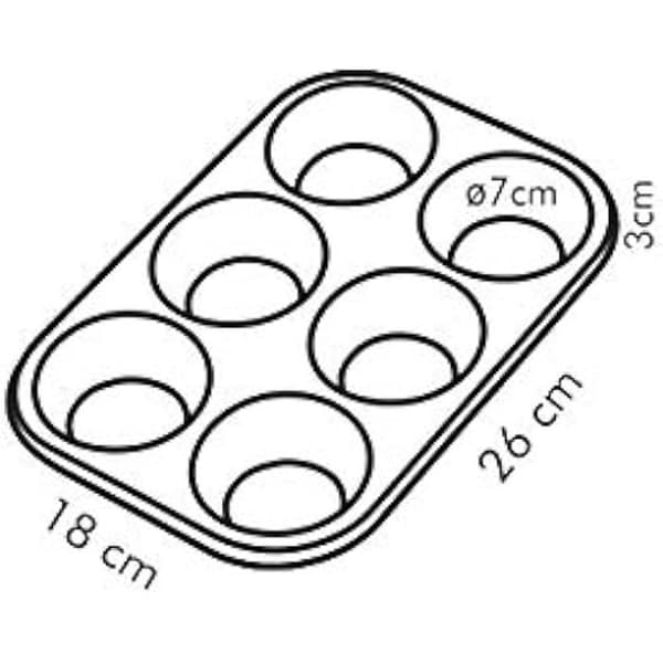 Form för 6 muffins - Tescoma - Delicia - Non-stick - 26x18 cm