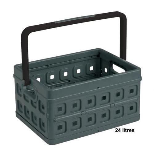Fällbar kasse - FAST - 24 L - Grå - Plast - 43,5 cm x 31 cm x 21,3 cm