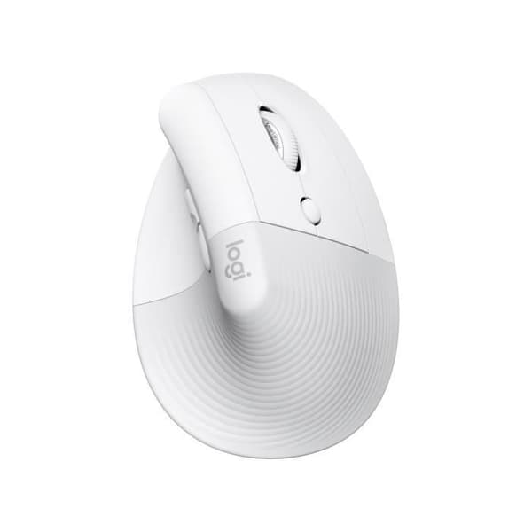 Mus - Trådlös - Logitech - Lyft Ergonomisk Vertikal - Vit - Högerhänt - För Mac