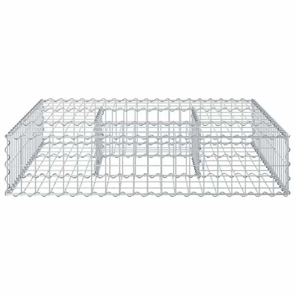 vidaXL Hög säng gabion Silver 42033316