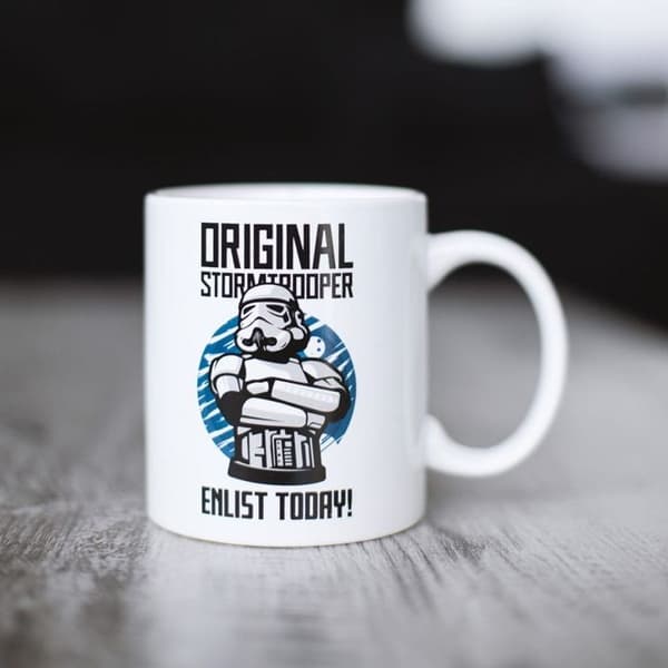 TUMME UPP - Original Stormtrooper - Mugg Anmäl dig idag Vit