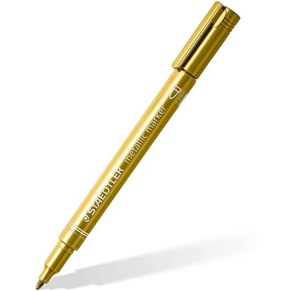 3 Staedtler vit silver guld metalliska bläckmarkörer