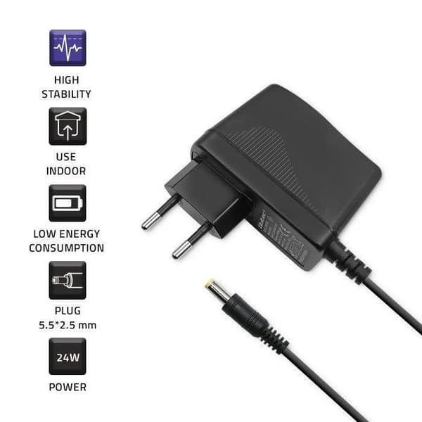 Strömförsörjning - QOLTEC - 24W - 12V - 2A - 5.5x2.5