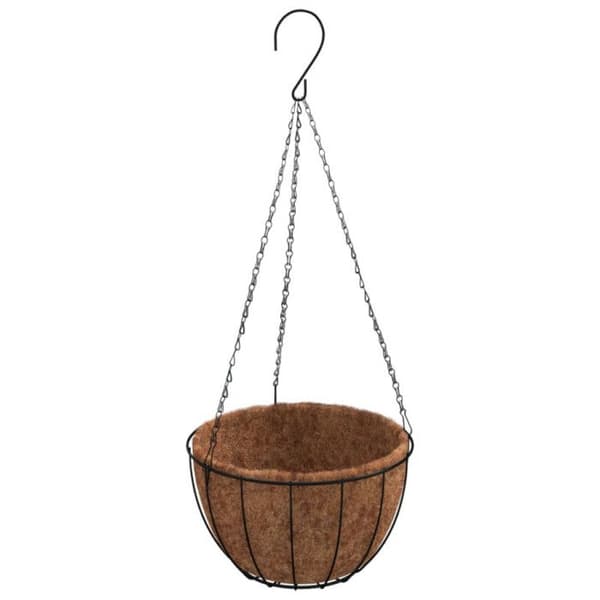 Hängande krukor - VIDAXL - 35x52 cm - Stål - Kokosfoder - Svart