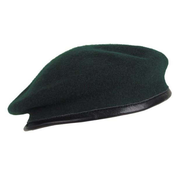 Béret herr - UNBEKANNT - Béret Commando - Oliv - Storlek 60 - 100% ull - Foder 100% bomull - Stängning snöre