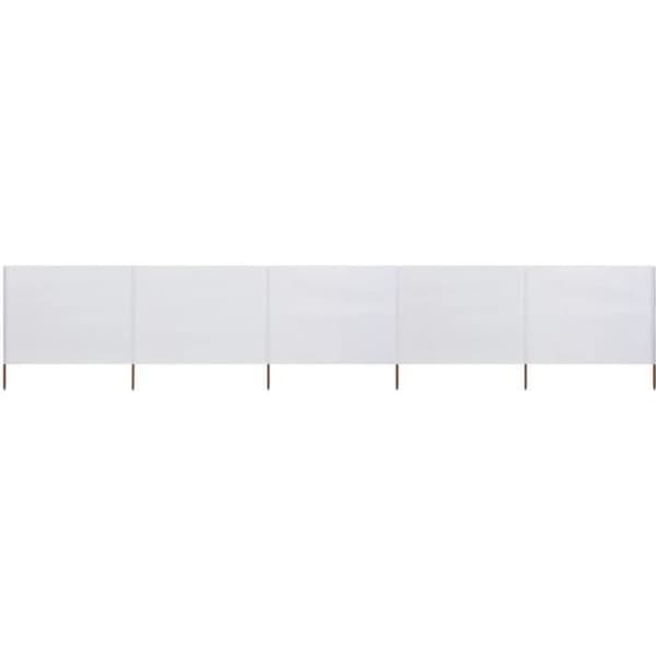 vidaXL 5 Panel Rumsavdelare Tyg 600x80 cm Sandvit