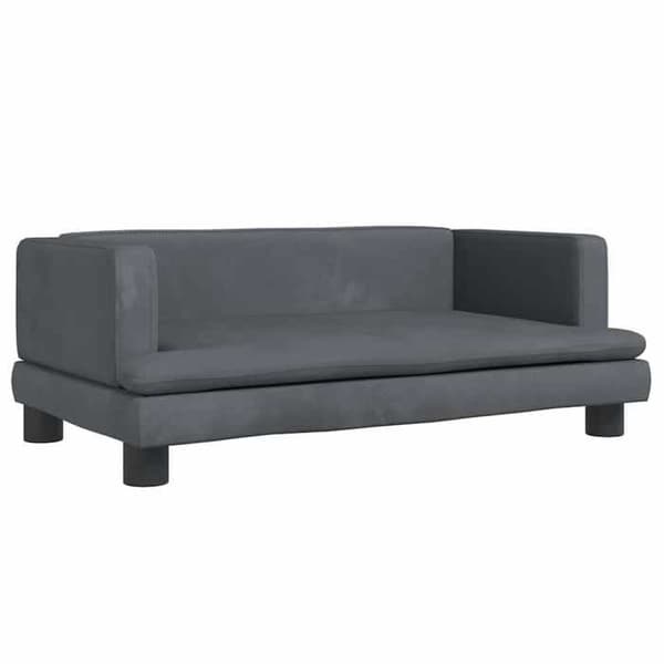 vidaXL Barnsoffa Mörkgrå 80x45x30 cm Sammet 3196307