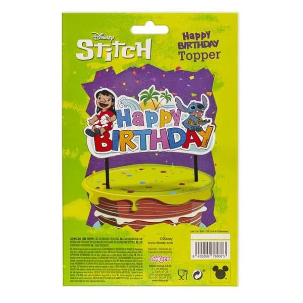 CAKE TOPPERS PAPPER FÖDSELSDAG STICKA 13X16.5CM Multicolor