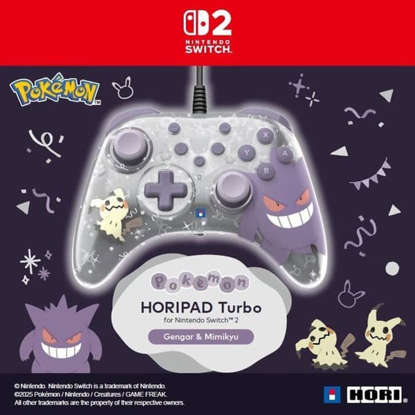 Spelkontroll - Nintendo Switch och Switch 2 - Pokémon - Trådad - Horipad Turbo - Programmerbara bakknappar - Hori