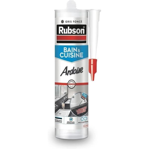 Mastic sanitet - RUBSON - 280 mL - Elastomer silikon - Mögelbeständig - Skiffer