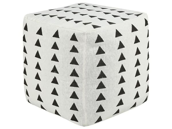 Puff 45 x 45 cm vit och svart TARODI