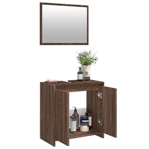 vidaXL Badmöbelset 2 delar Ek brun 835699