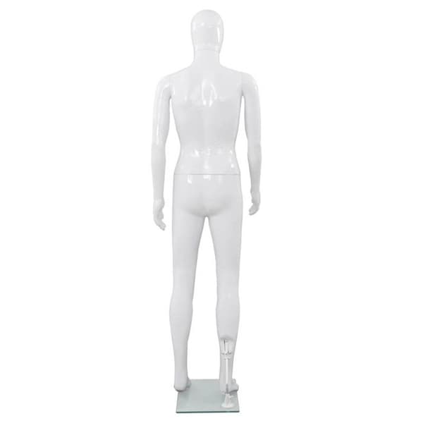 Mannequin man - VIDAXL - Hela kroppen - Glasbas - 185 cm - Blank vit