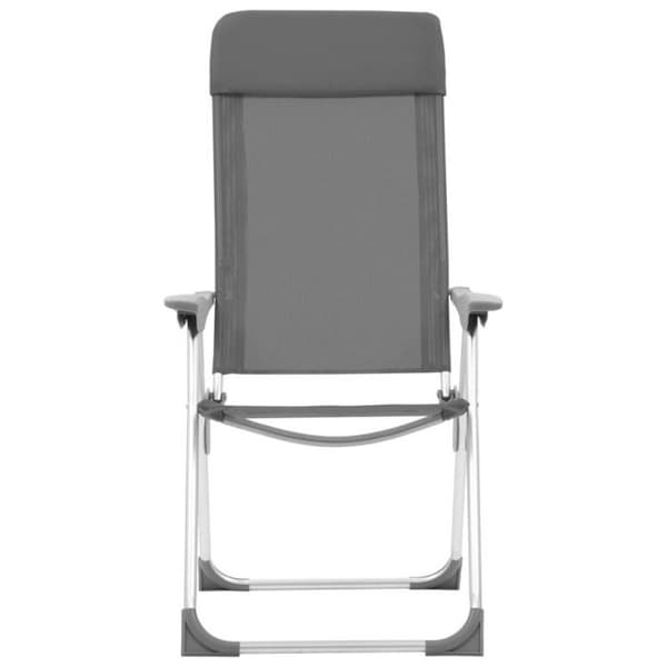 vidaXL hopfällbara campingstolar 4 st Grå aluminium
