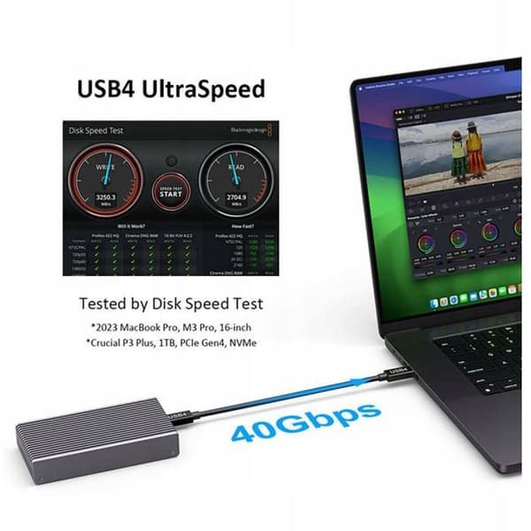 Extern SSD-hårddisk - STARTECH - NVMe PCIe USB4 - 40 Gbits - Kompakt - 2800 Mo/s