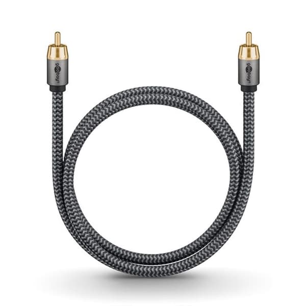 GOOBAY Digital audio cable RCA koaxial subwoofer nylon flätad 10m