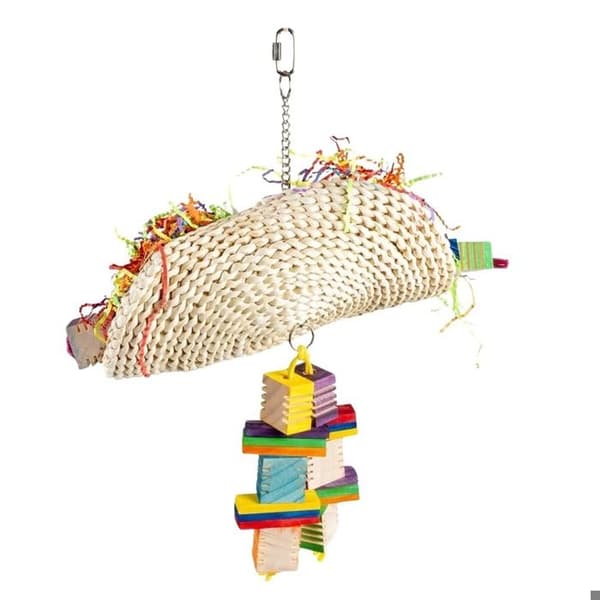 Fågel leksak majs taco med träblock Duvoplus Groovy