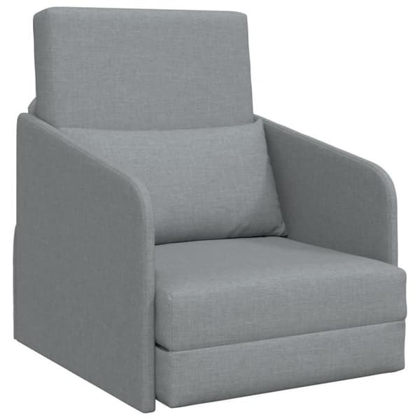 Soffa säng 2 i 1 Ljusgrå 65x80x83 cm Tyg