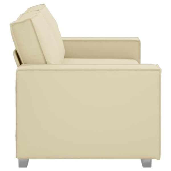 Soffa loveseat crème 140 cm i konstläder