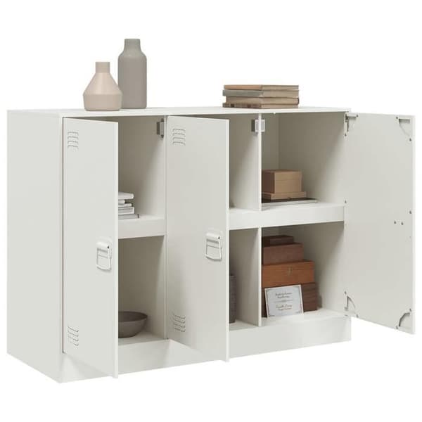 vidaXL Buffé vit 99x39x73 cm stål 841726