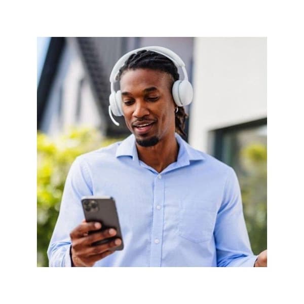 Logitech Zone Wireless 2 trådlösa Bluetooth-hörlurar med råt vit brusreducering