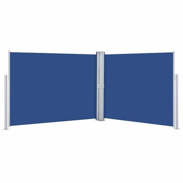 vidaXL Infällbar sidomarkis Blå 140 x 1000 cm