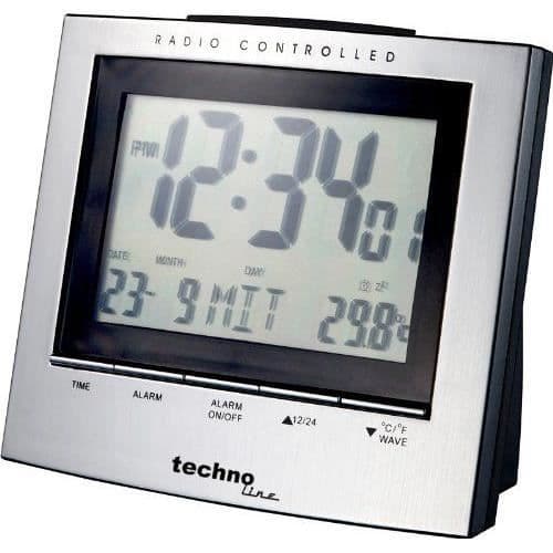 Technoline WT280 Väckarklocka Radio Silver/Svart 12 x 5 x 10,5 cm