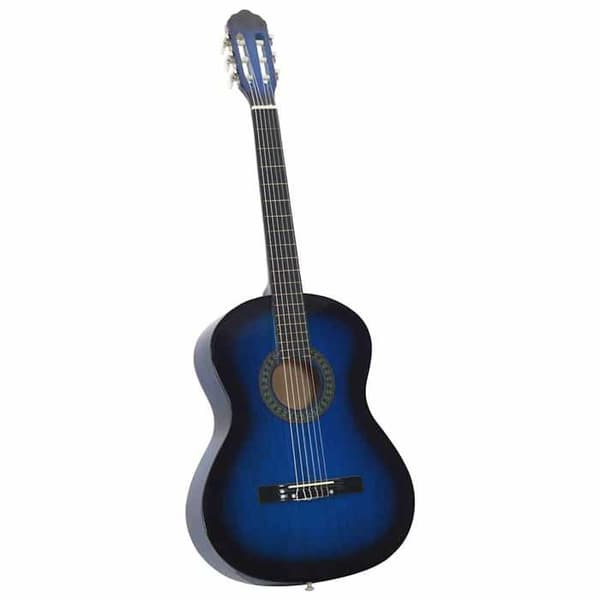 vidaXL nybörjare klassisk gitarrset 12 st Blå 4/4 39"