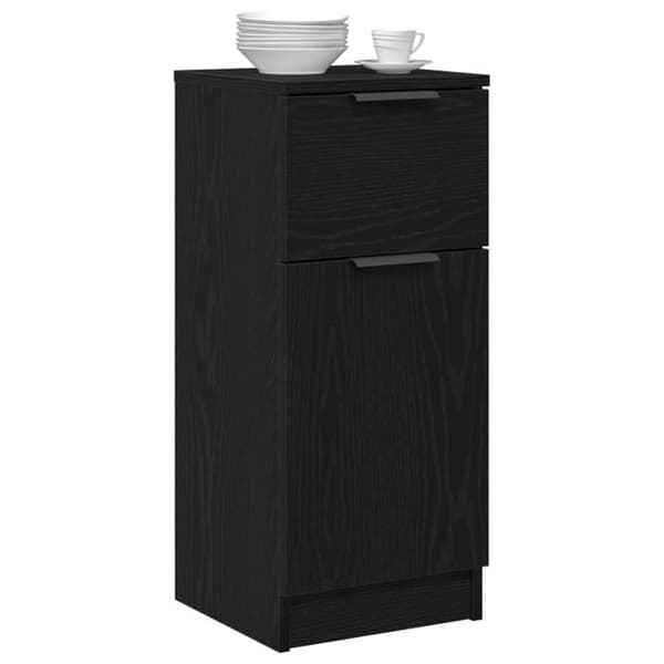Buffé bas - Svart ek - 1 dörr - Massivt trä - Chic elegans