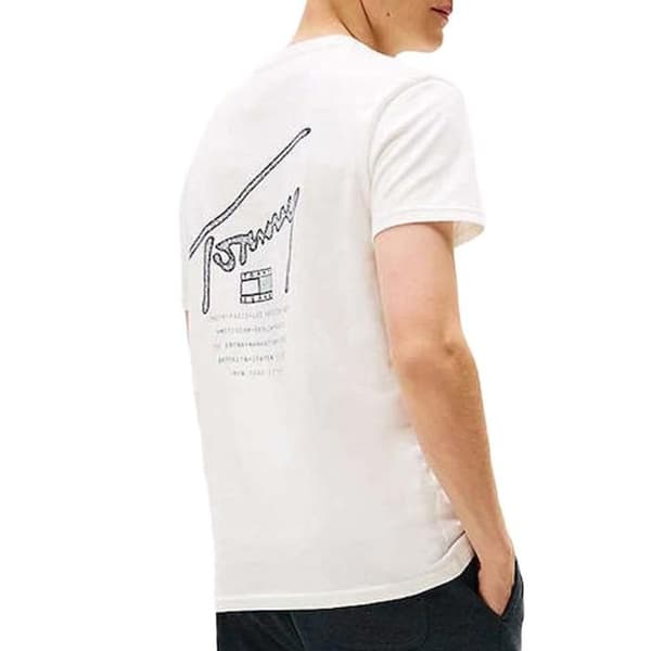 Vit T-shirt Herr Tommy Hilfiger Backpri