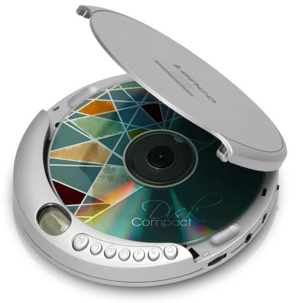 Lenco CD-201SI - Bärbar CD-spelare med stötskydd - Silver