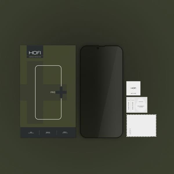 Integritetsskydd - HOFI - iPhone 13/13 Pro/14/16E - Antispion - Transparent - Svart