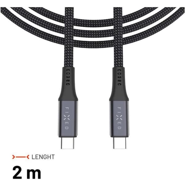 Multimedia USB-C-kabel - FIXED - 2m - 20Gbps - 240W - 4K@60Hz