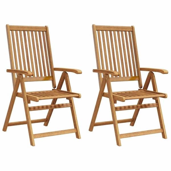 vidaXL Hopfällbara Trädgårdsstolar 2 st Solid Acacia Wood Brown