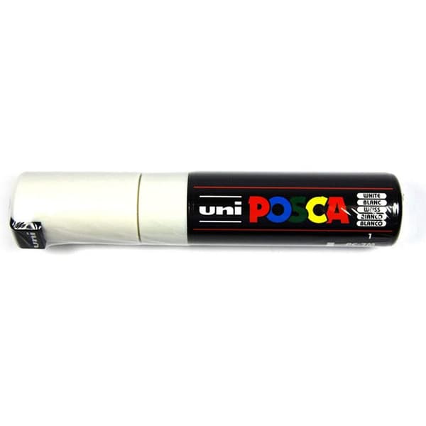 Markör - POSCA - PC7M - Vit - Konisk Spets - Stor - Opaque