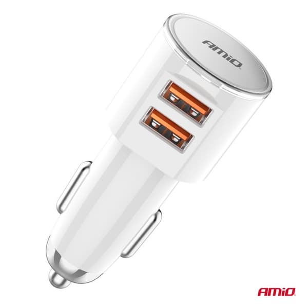 Bil laddare 2x USB-A 3,4A AMIO-03888