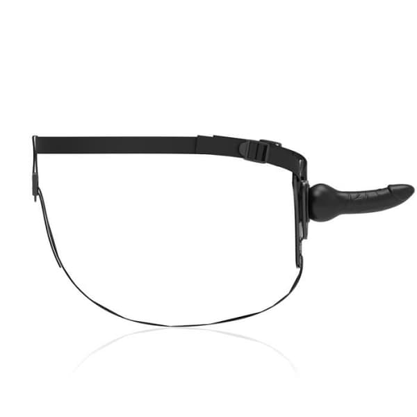 FETISCH UNDERDANIG SILIKON STRAP-ON SVART 16CM REALISTISK