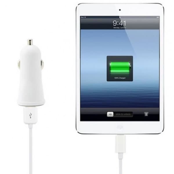 Techly USB - Auto 5V-1A, Auto, Universal, Cigarettändare, Kontakt, Vit, 12 - 24
