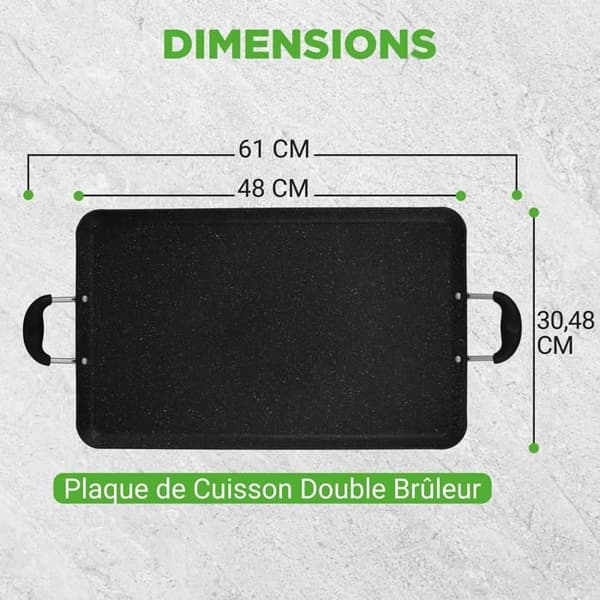 NutriChef Dubbelbrännare Non-stick Bakplåt - 30 cm - Diskmaskinssäker - Rektangulär