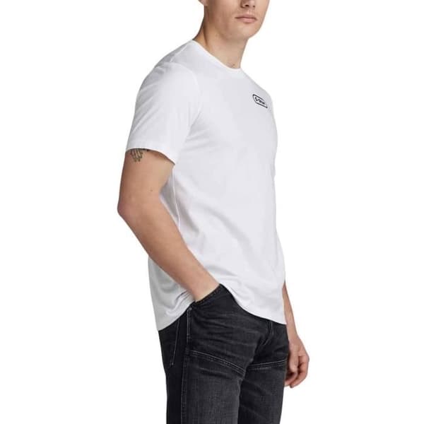 T-shirt G-Star Bakgrafik Slim Vit Herr