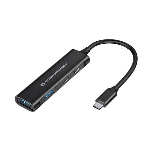 USB 3.2-hubb - CONCEPTRONIC - HUBBIES12B - 4 portar - Aluminium - Plug & Play