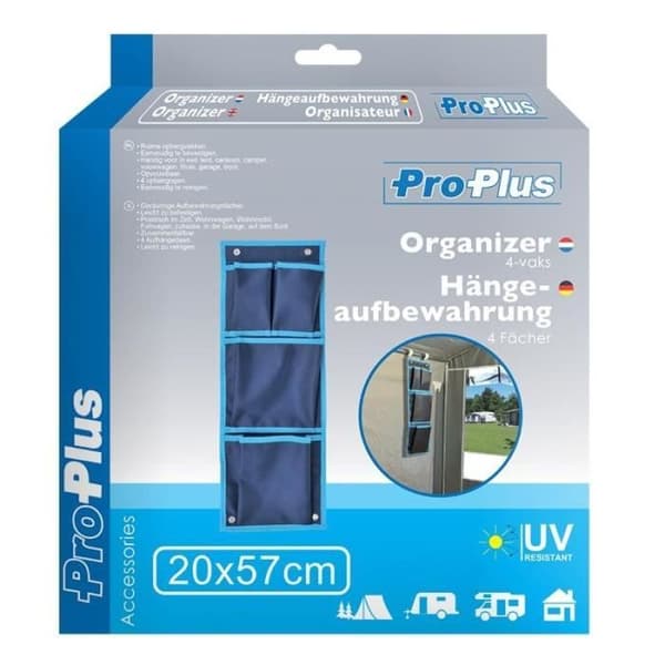 Organisatör - PROPLUS - 4-fack - 57 x 20 cm - Blå - UV-beständig polyester