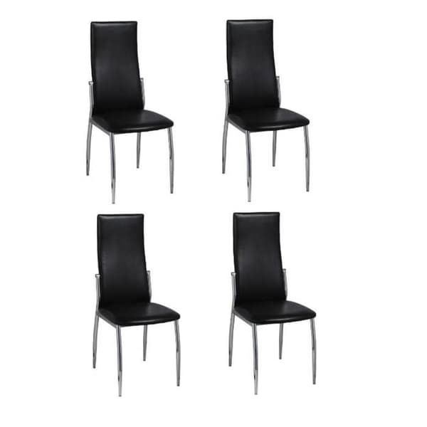 vidaXL Matstolar set om 4 svart konstläder 60570
