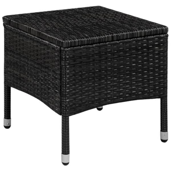 vidaXL Bistroset 3 delar Flätad resin Svart 44094