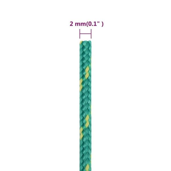 vidaXL Båtrep Grön 2 mm 500 m Polypropen 152692