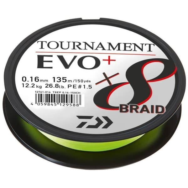 Daiwa Tournament 8 Braid Evo + grön fläta - grön/grön - 0,16 mm