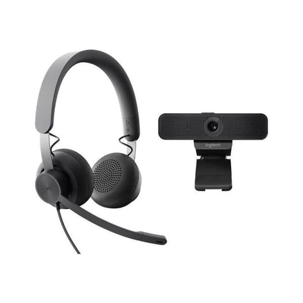 Trådbundet headset Zone + Webcam C925e - Logitech - Videokonferenskit - Stereo - Svart - USB-C