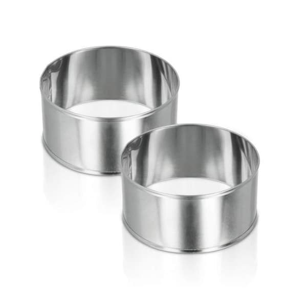 Bakningsringar - METALTEX - Modell Ø 8,5 cm - Set om 2 - Rostfritt stål - Grå