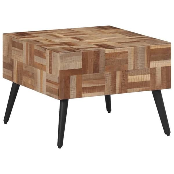 vidaXL Soffbord Grå 55x55x40 cm Solid Reclaimed Teak 358521